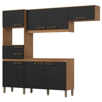 Kit Cozinha Compacta B107 Nature Preto - Briz