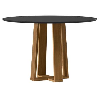 Mesa De Jantar 120 Cm Isabela Com Vidro Ype Preto - New Ceval