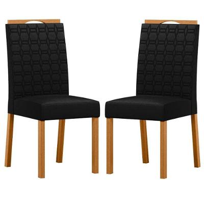 Cadeira Para Mesa De Jantar Mariana Kit 2 Peças Ype Veludo Preto - New Ceval