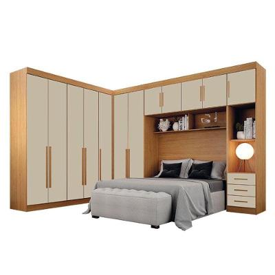 Quarto De Casal Modulado 12 Portas Orion Cinamomo Off White - Leifer Móveis