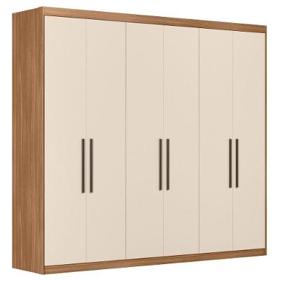 Guarda Roupa Casal 6 Portas 4 Gavetas 4 Prateleiras Venice Amendola Touch/off White - Demóbile