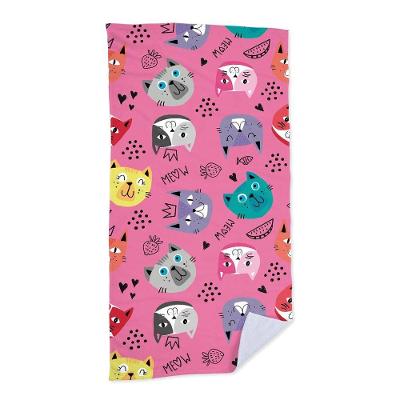 Toalha De Praia Meow Strawberry Cat