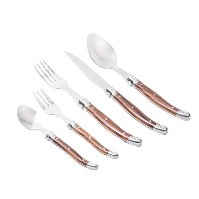 Faqueiro 30 Peças Em Inox Laguiole Kenya Marrom