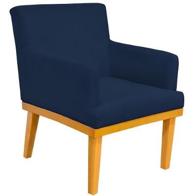 Poltrona Base Mel Beatriz Suede Azul Marinho