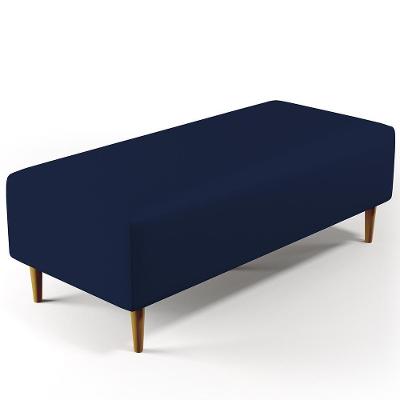 Puff Pés Palito 120x50cm Couro Sintético Azul Marinho