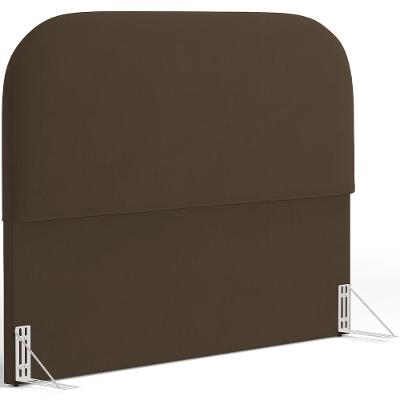 Cabeceira Cama Box King 195cm Orgânica Lanna W01 Suede Marrom - Lyam Decor