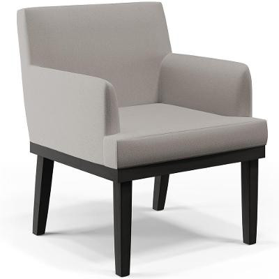 Poltrona Decorativa Para Sala De Estar Base Preto Beatriz W01 Linho Bege
