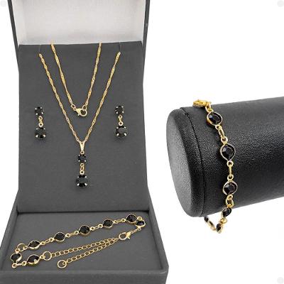 Pulseira + Corrente Veneziana Feminina + Brincos + Pingente
