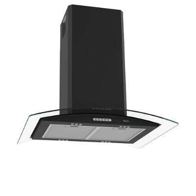 Coifa Terim Ilha Teto Vidro Curvo 75 Cm Preto 127V