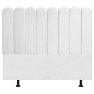 Cabeceira Estofada Cama Box King 195 Cm Maitê Suede Cor:branco