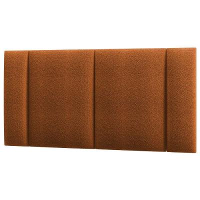 Cabeceira Estofada Iluminação Led Cama Box Casal 140 Cm Cor:buclé Terracota