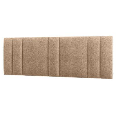 Cabeceira Estofada Iluminação Led Cama Casal King Size 200 Cm Cor:buclé Bege