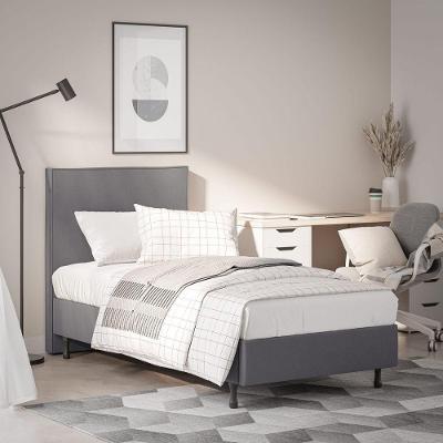 Cama Solteiro One Confort com Cabeceira Inclusa Pé Resistente cinza