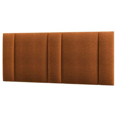 Cabeceira Estofada Cama Casal Queen Size Com Led Moderna 160 Cm Cor:buclé Terracota