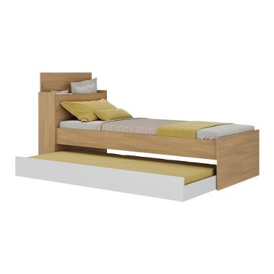 Bicama De Solteiro Para Colchão 188 X 78cm Com Baú Embutido Multimóveis Mp4258 Rustic Branco