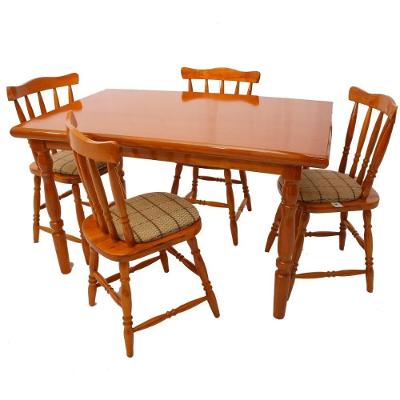 Conjunto Mesa De Jantar 125cm Com 4 Cadeiras Estofadas Multimóveis Cr50084 Mel Mel