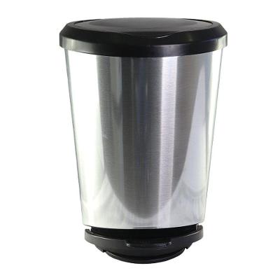 Lixeira Com Pedal Label Prata 45 Litros