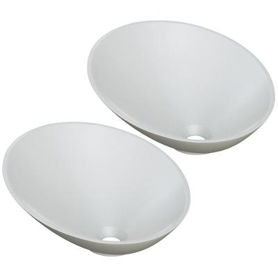 Kit 02 Cubas De Apoio Meia Lua Lavabo C01 Bm38w Cinza Matte Fosca - Lyam
