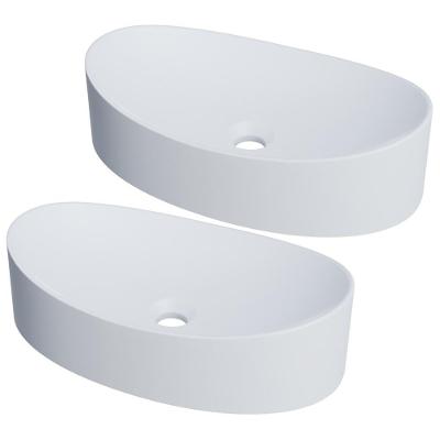 Kit 02 Cubas De Apoio Canoa Lavabo C01 Bc47w Branco Matte Fosca - Lyam