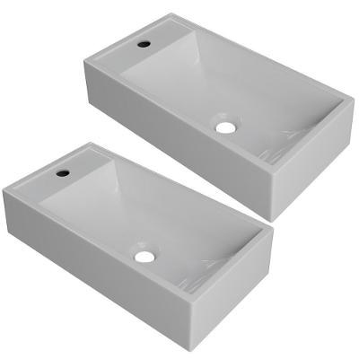 Kit 02 Cubas De Apoio Retangular Lavabo Roma C01 Rl545w Branco - Lyam