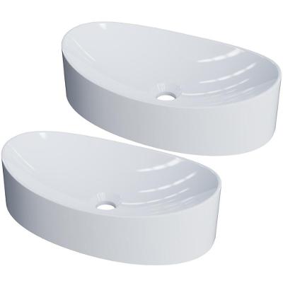 Kit 02 Cubas De Apoio Canoa Lavabo C01 Bc47w Branco - Lyam