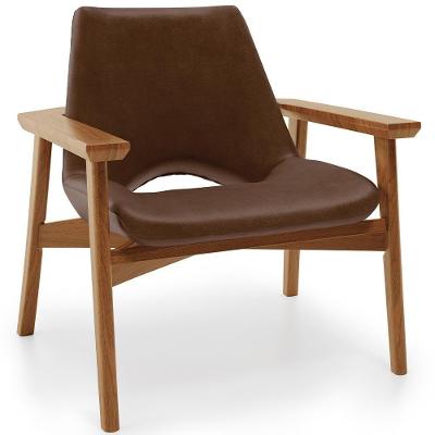 Poltrona Decorativa Living Base Madeira Becker L02 Couríssimo Marrom