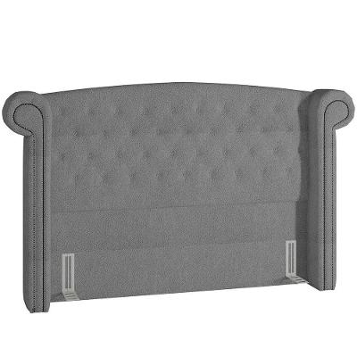 Cabeceira Cama Box Casal 140cm Sofia Bouclê Cinza