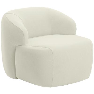 Poltrona Decorativa Fixa Orgânica Living Barolo L06 Veludo Bege