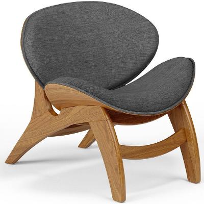 Poltrona Decorativa Orgânica Sala Living Kadosh L02 Linho Cinza Escuro