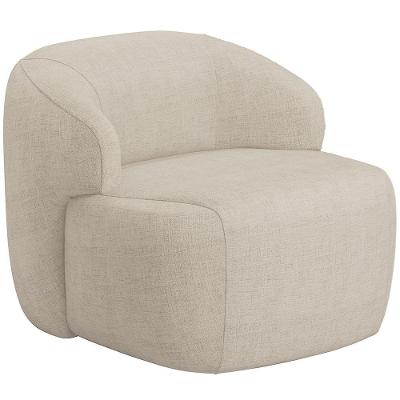 Poltrona Decorativa Fixa Orgânica Living Barolo L06 Linho Bege Escuro