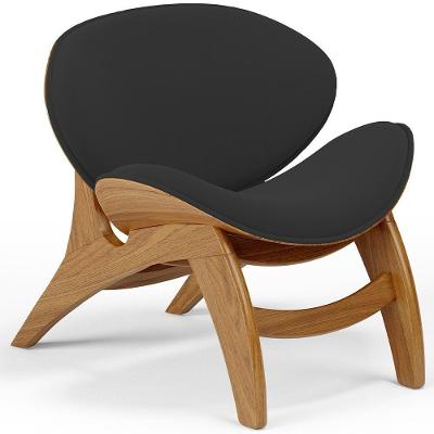 Poltrona Decorativa Orgânica Sala Living Kadosh L02 Suede Preto