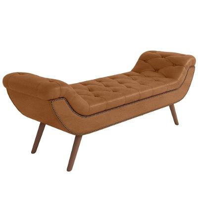 Puff Recamier Decorativo Com Tachas 195cm Santorini Couríssimo Whisky