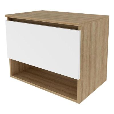 Balcão Gabinete Suspenso Para Banheiro Bn3606 Amêndoa Branco - Tecnomobili