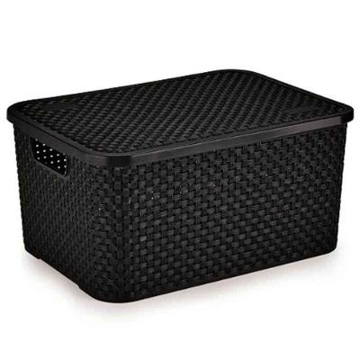 Cesto Organizador Rattan Preto Tam. G Ref.069/p Nitron