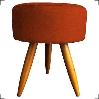 Puff Redondo Suede Cores Pé Palito 25cm Castanho - Terracota, Suede