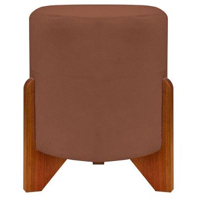 Puff Redondo Eloah Suede Cores Pe Castanho - Terracota, Suede