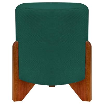 Puff Redondo Eloah Suede Cores Pe Castanho - Verde, Suede