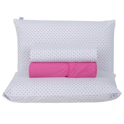 Jogo De Lençol Queen Home Style 180 Fios 4 Peças - Polka Pink
