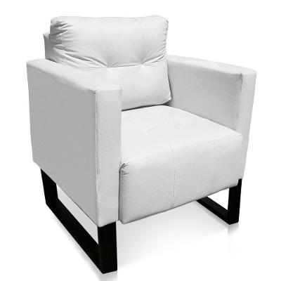 Poltrona Livia Corino Base Industrial Preto - D\'rossi Cor Branco