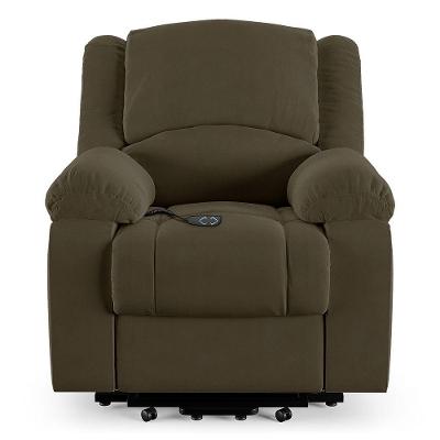Poltrona Do Papai Reclinável Melim Elevação Lift Elétrico Veludo Fh1 - D\'rossi Cor Marrom