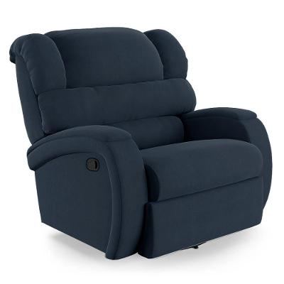 Poltrona Do Papai Reclinável Napoli Glider Giratória Usb Veludo Azul Fh1 - D\'rossi