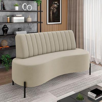 Sofá 2 Lugares Living 160cm Pé Ferro Pto Maraú Veludo K01 - D\'rossi Cor Cinza