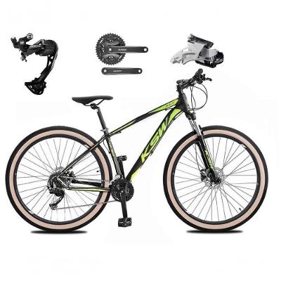 Bicicleta Aro 29 Ksw Xlt Alívio E Altus 27v Freio Hidráulico Garfo Trava Pneu Faixa - Preto-verde Tam.21