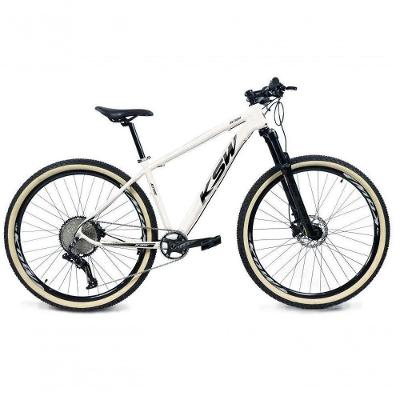 Bicicleta 29 Ksw Xlt 12v Freios Hidráulicos 1x12v Trava No Ombro Pneu Bege - Branco Tam.17