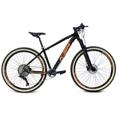 Bicicleta 29 Ksw Xlt 12v Freios Hidráulicos 1x12v Trava No Ombro Pneu Bege - Preto-laranja Tam.17