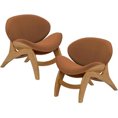Kit 2 Poltronas Decorativa Orgânica Sala Living Kadosh L02 Bouclê Terracota