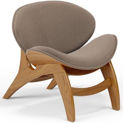 Kit 2 Poltronas Decorativa Orgânica Sala Living Kadosh L02 Bouclê Bege