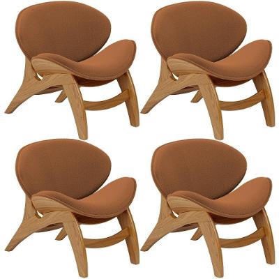 Kit 4 Poltronas Decorativa Orgânica Sala Living Kadosh L02 Bouclê Terracota
