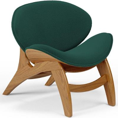 Poltrona Decorativa Orgânica Sala Living Kadosh L02 Bouclê Verde