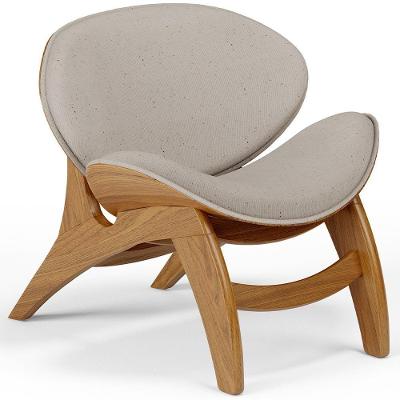 Poltrona Decorativa Orgânica Sala Living Kadosh L02 Linho Bege